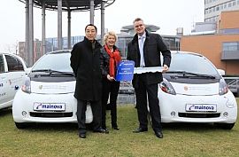 Die Mainova AG hat die landesweit größte Flotte von Elektro-Serienfahrzeugen in Betrieb genommen
